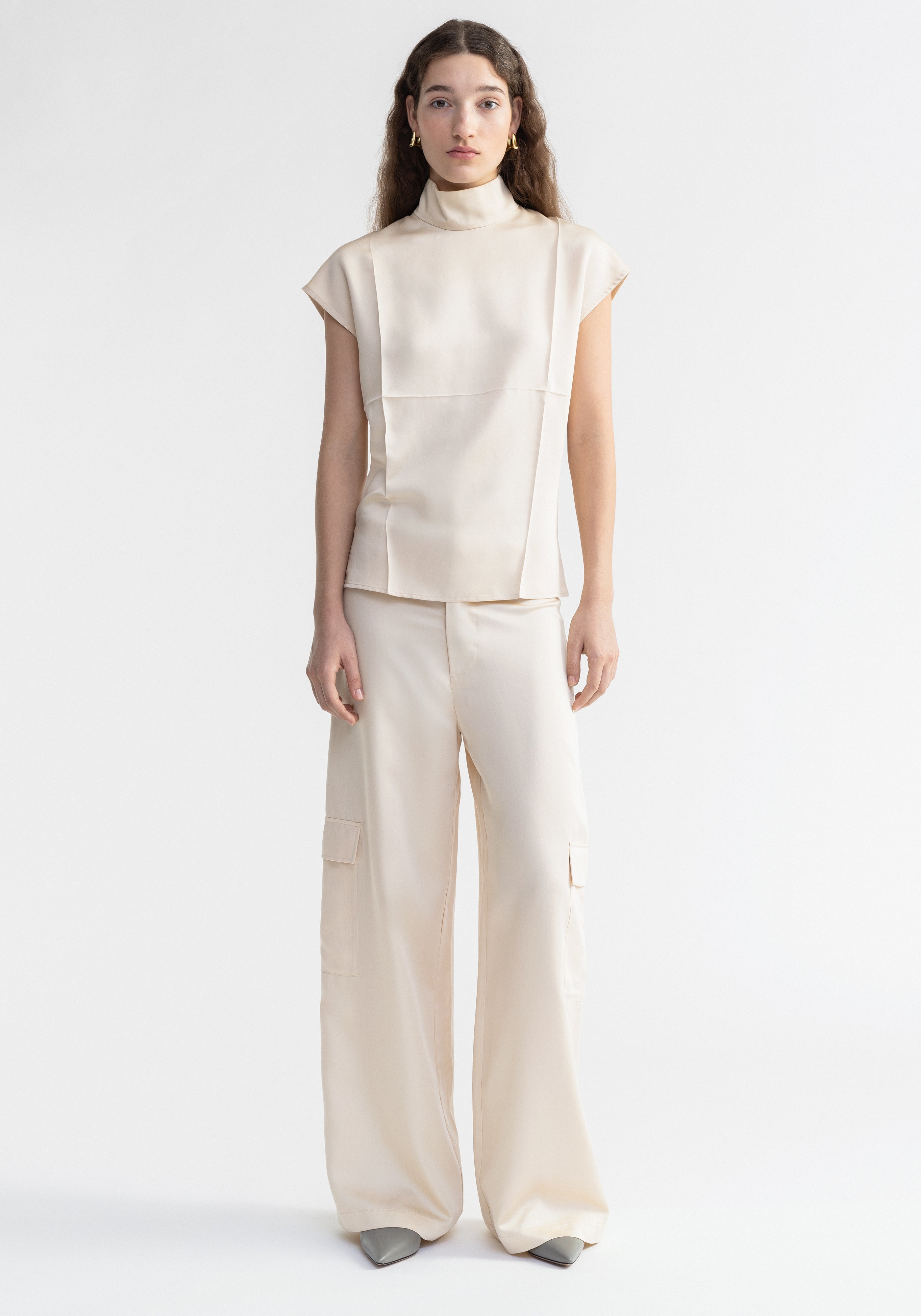 Tシャツ・カットソー Aeron Flora - Cupro Sleeveless Turtleneck AERON FLORA Cupro sleeveless turtleneck | REVERSIBLE
