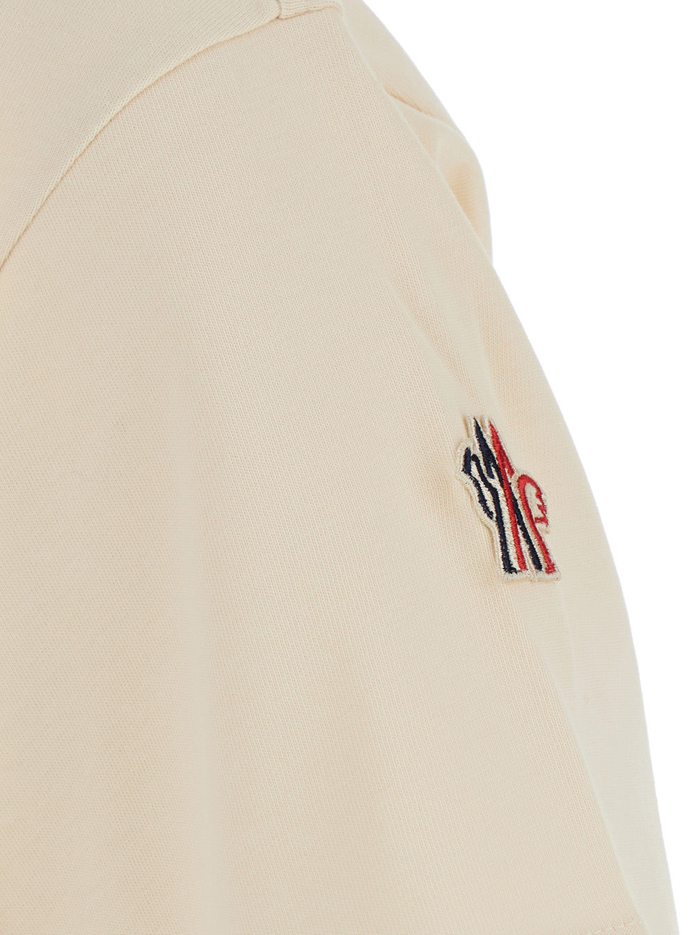 Moncler Grenoble Women White T-Shirt With Logo Printed On The Front And Logo Patch On The Sleeve In  - 3