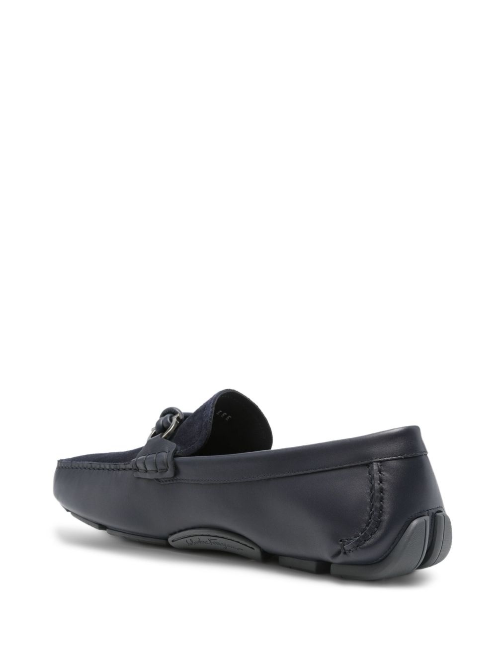 leather gancini loafers - 3