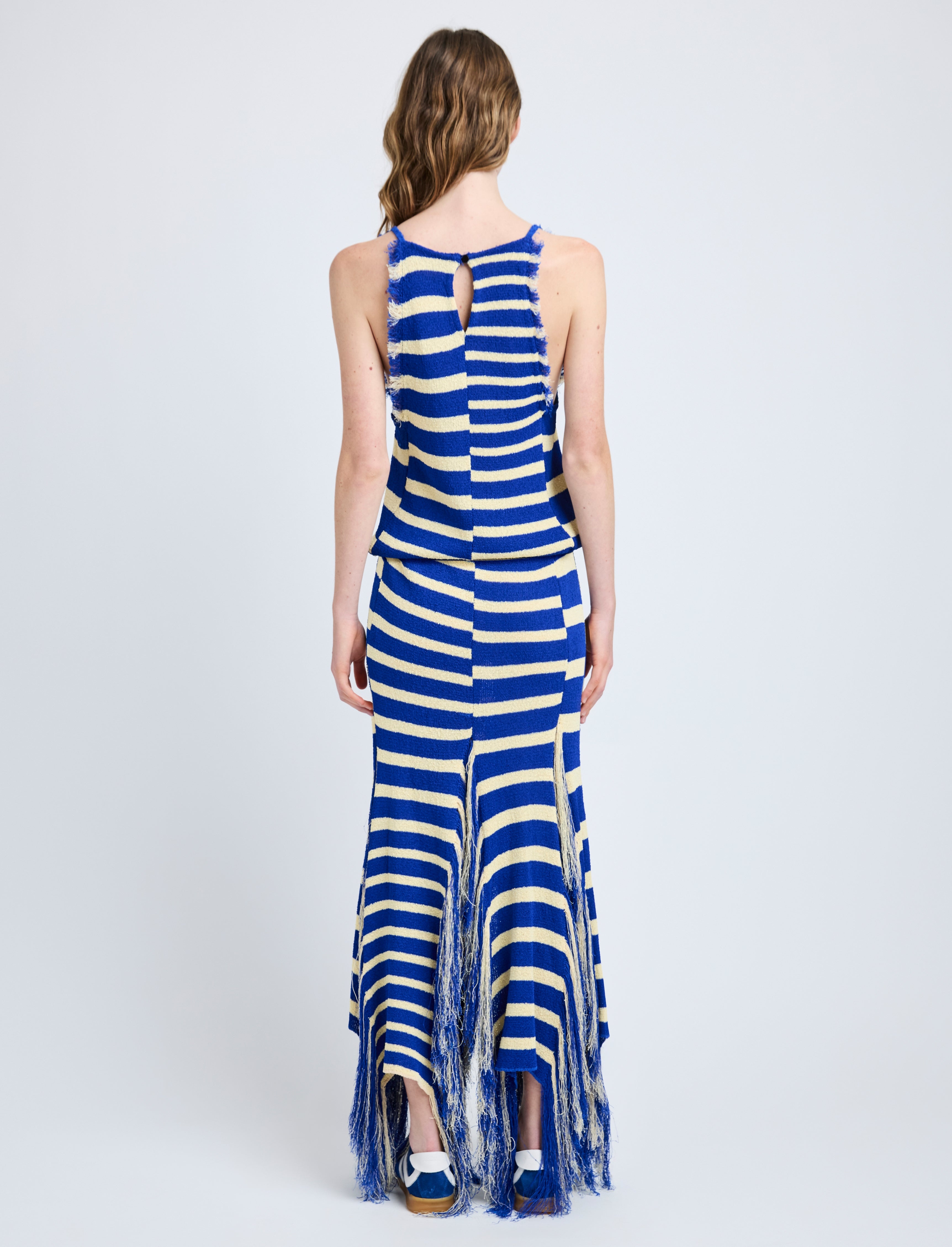 Yves Dress in Stripe Fringed Knit - 4
