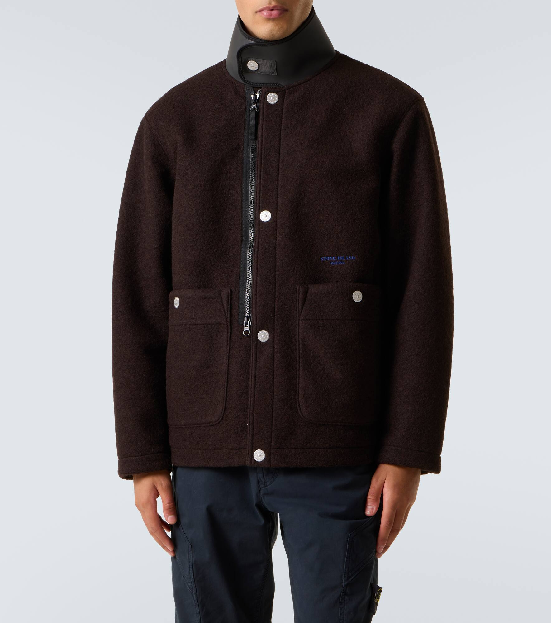 Logo wool-blend jacket - 3