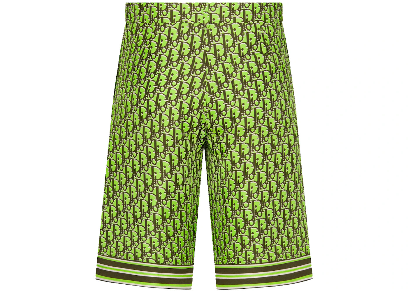 Dior x CACTUS JACK Dior Oblique Pixel Bermuda Shorts Fluorescent Green/Khaki - 2