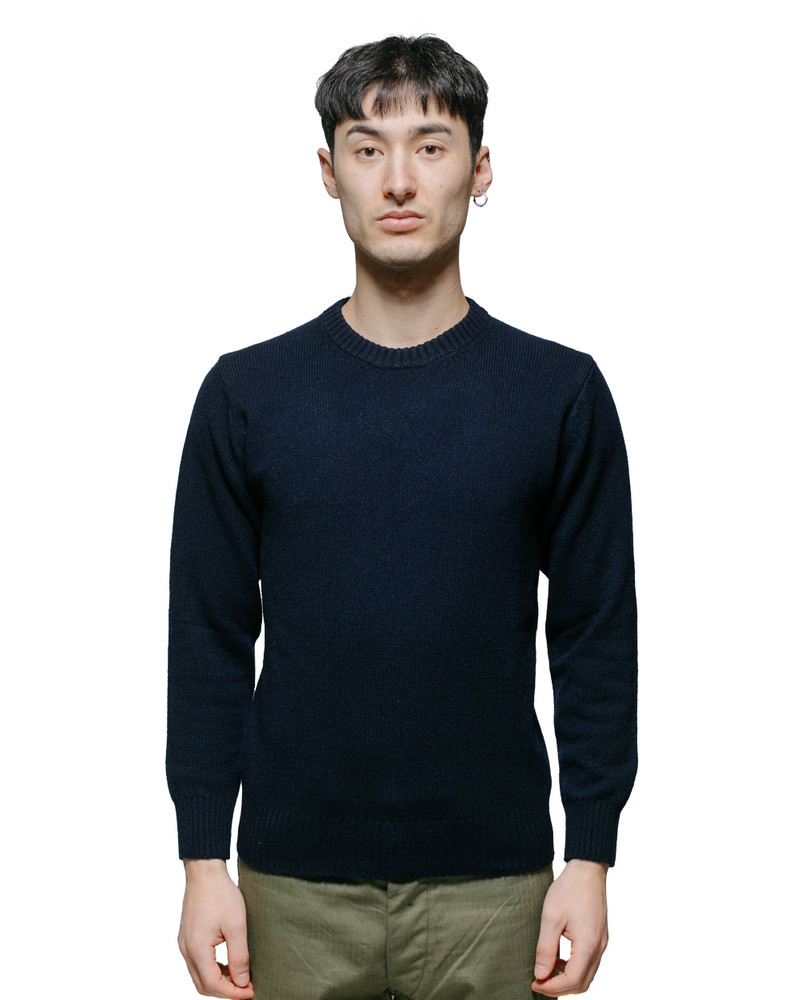 The Real McCoys MC21114 Wool Crewneck Sweater Navy outlook