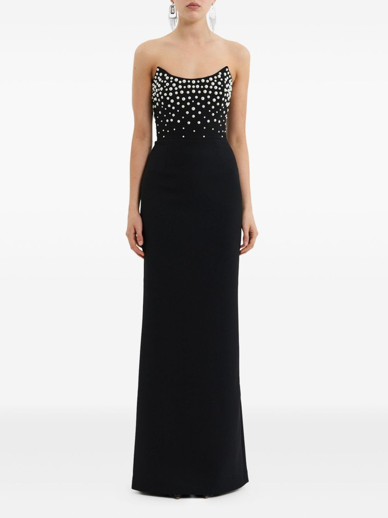 REBECCA VALLANCE Lynette embellished-upper strapless gown outlook