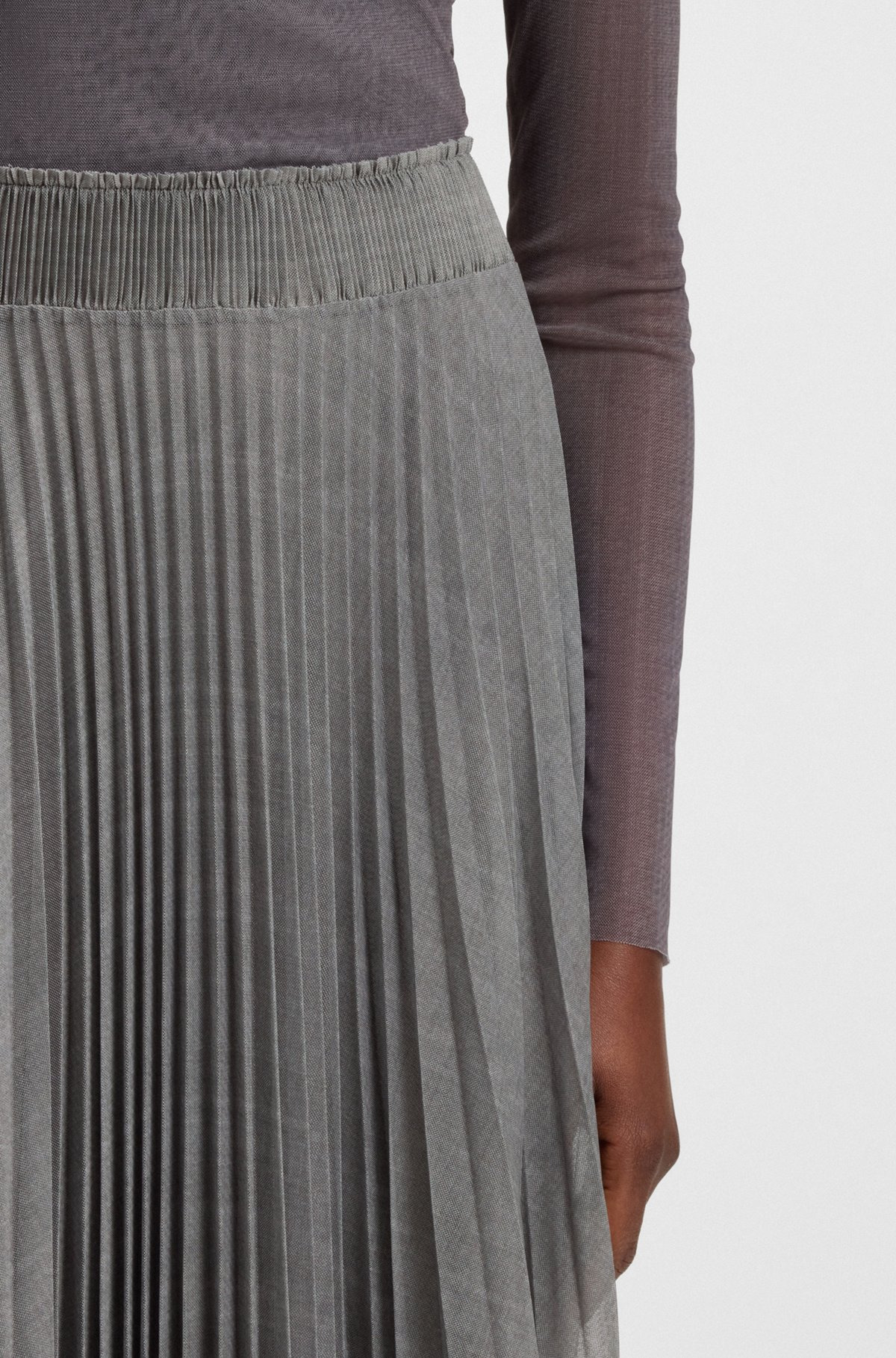 LINED TULLE SKIRT WITH PLISSÉ PLEATS - 5