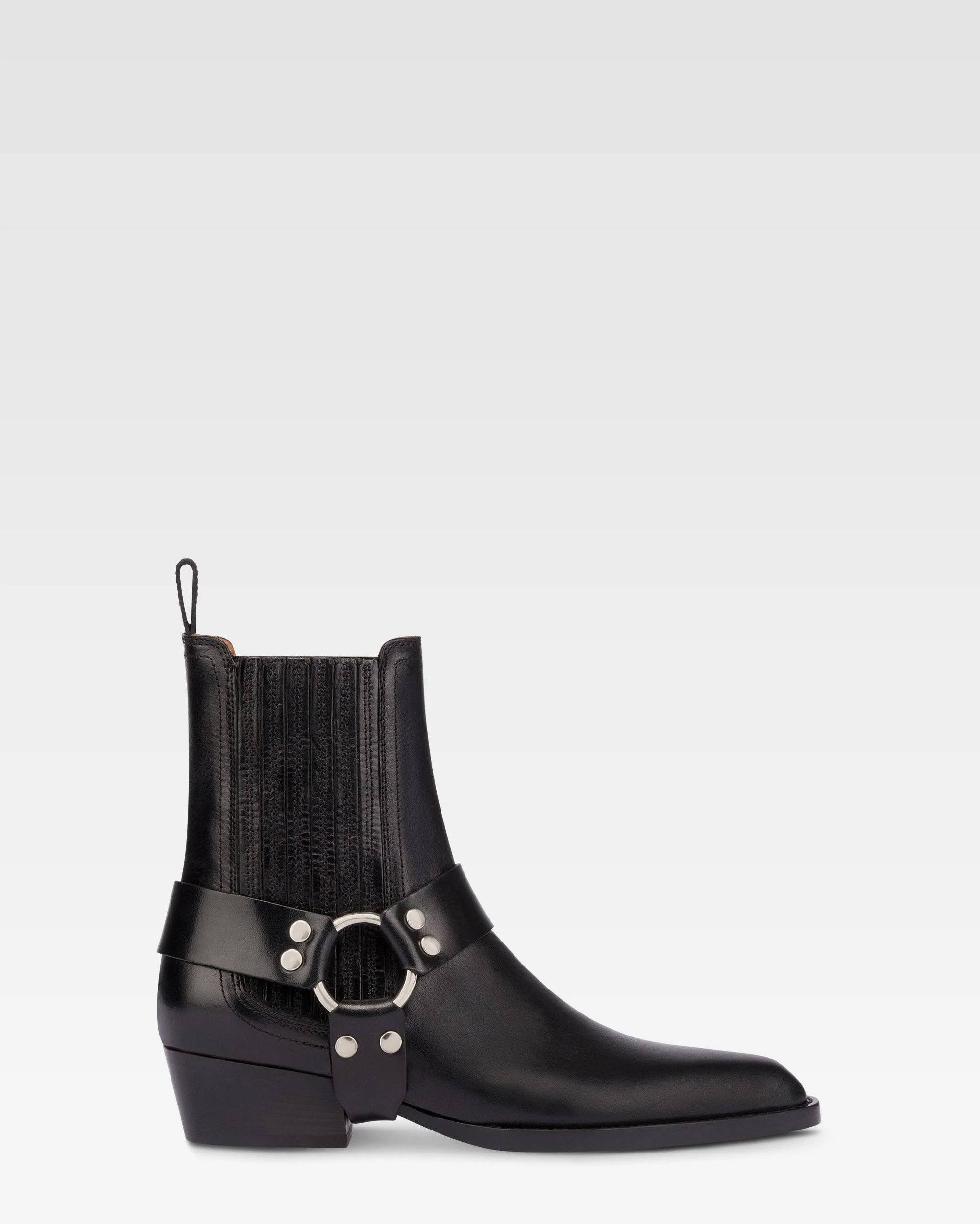 Vintage-effect patent leather ankle boot - 1