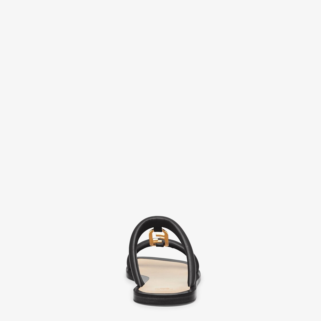 Black leather slides - 3