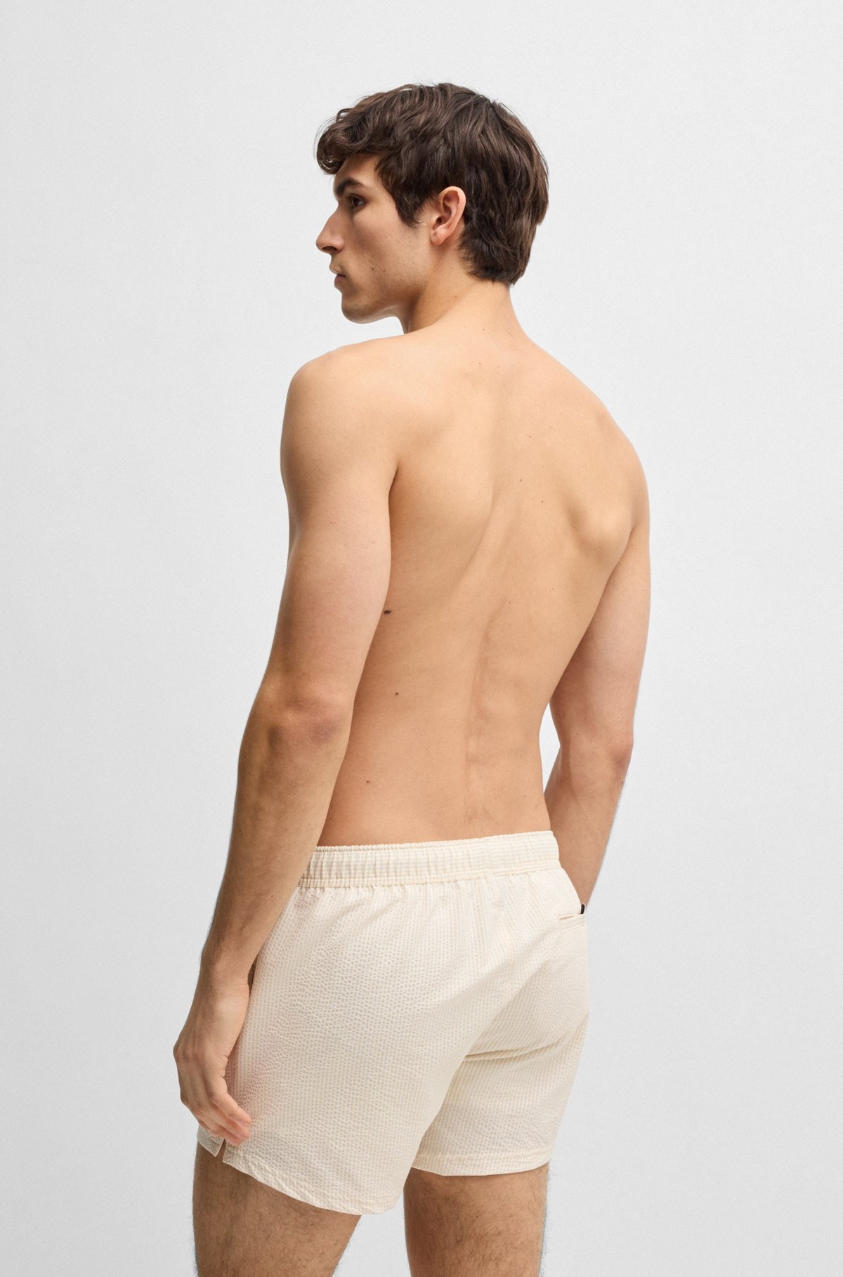SWIM SHORTS IN STRIPED SEERSUCKER FABRIC - 4