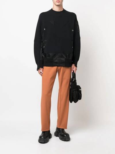 sacai patchwork crew-neck sweatshirt outlook