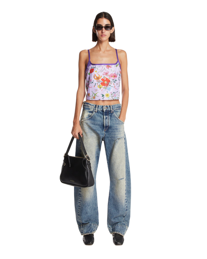 GUCCI Purple Printed Silk Top outlook