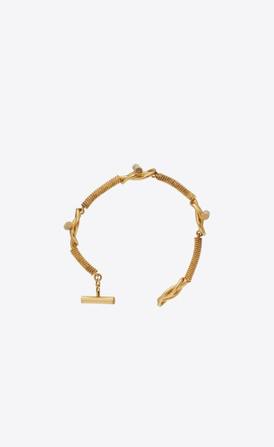 SAINT LAURENT cord and knot bar bracelet in metal outlook