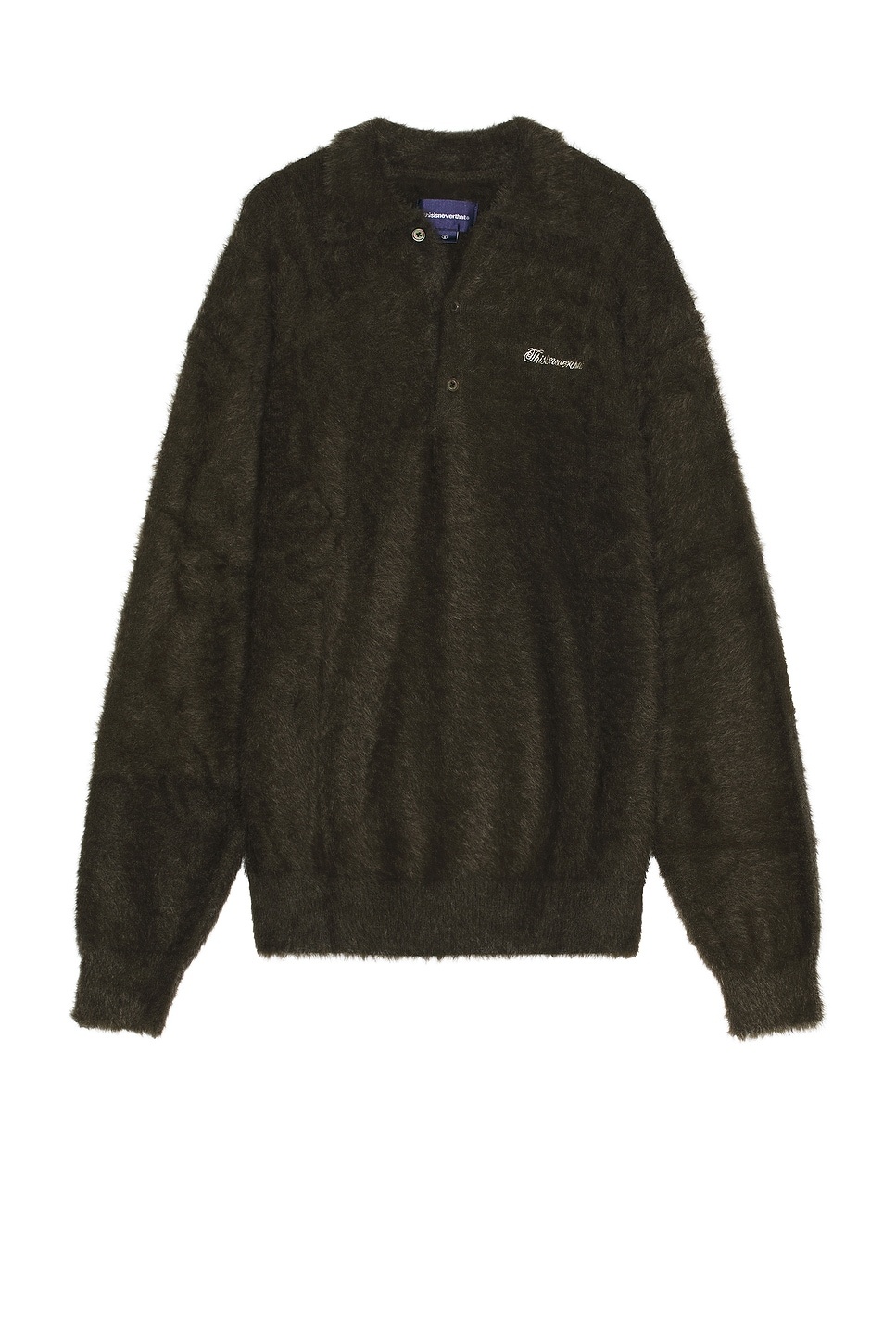 Logo Shaggy Knit Polo - 1