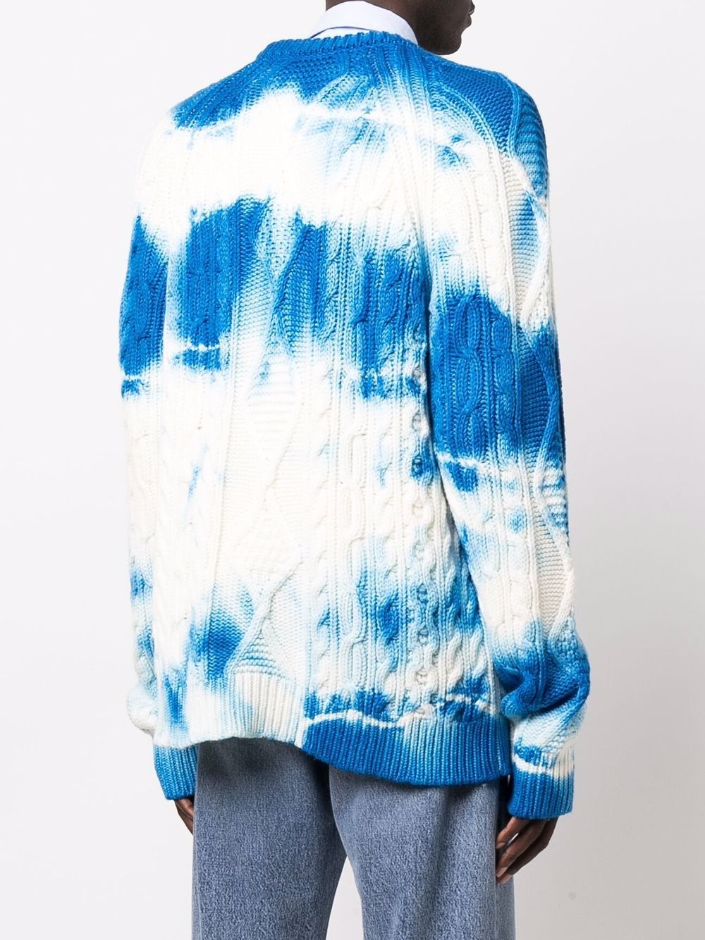 tie-dye cable-knit jumper - 4