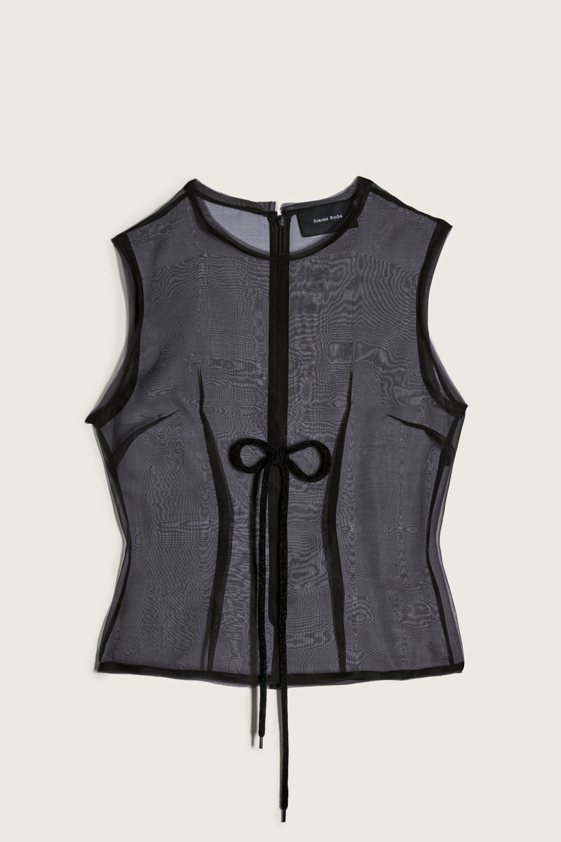 Sheer Frayed Contour Dart Top 1