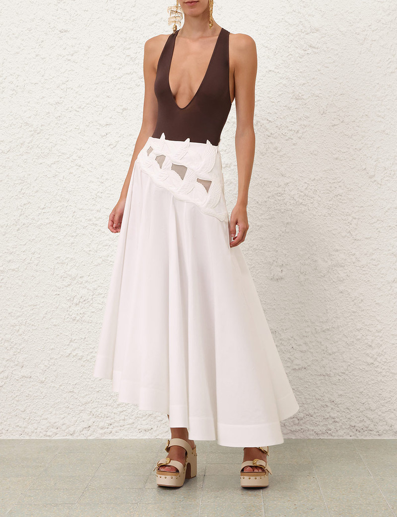 Zimmermann LUNA APPLIQUE MAXI SKIRT outlook