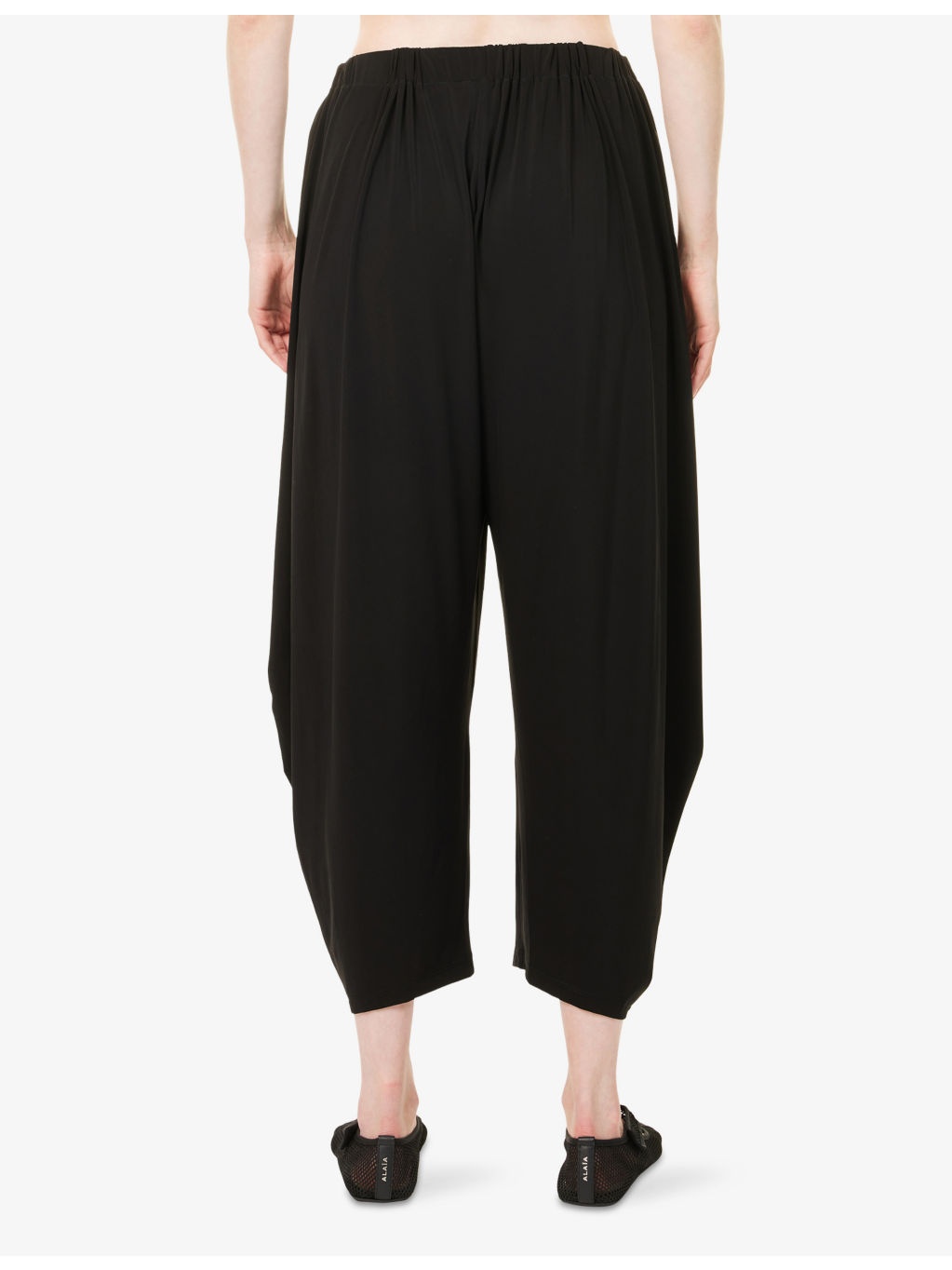 Draped Crop-Leg Woven Trousers - 4