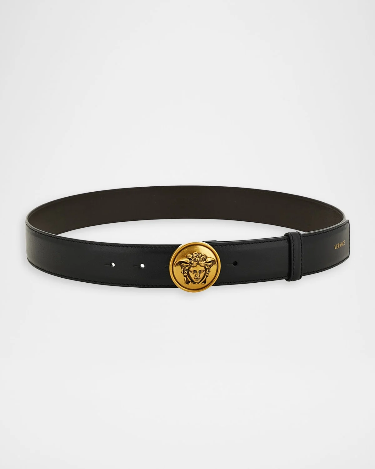 Men & apos;s Leather Medusa-Buckle Belt - 1
