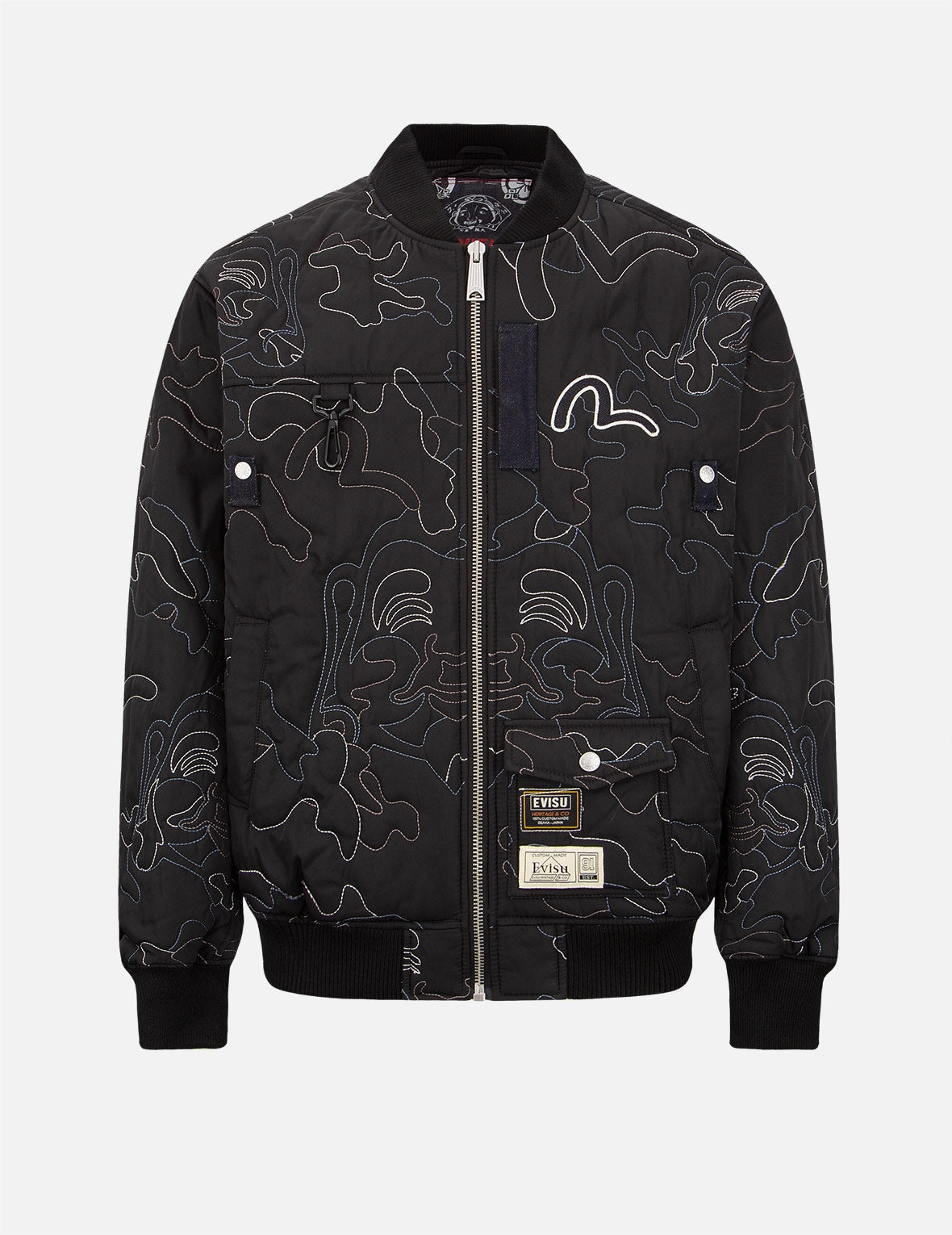 Allover Camouflage Outline Quilted Jacket - 1