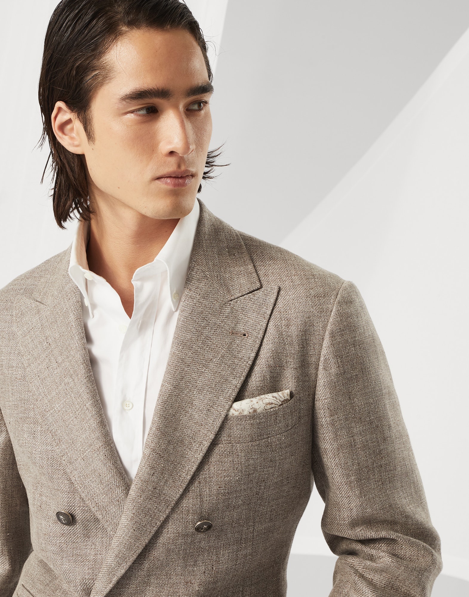 テーラードジャケット BRUNELLO CUCINELLI Diagonal deconstructed blazer Brunello Cucinelli Diagonal Deconstructed Blazer | Saks