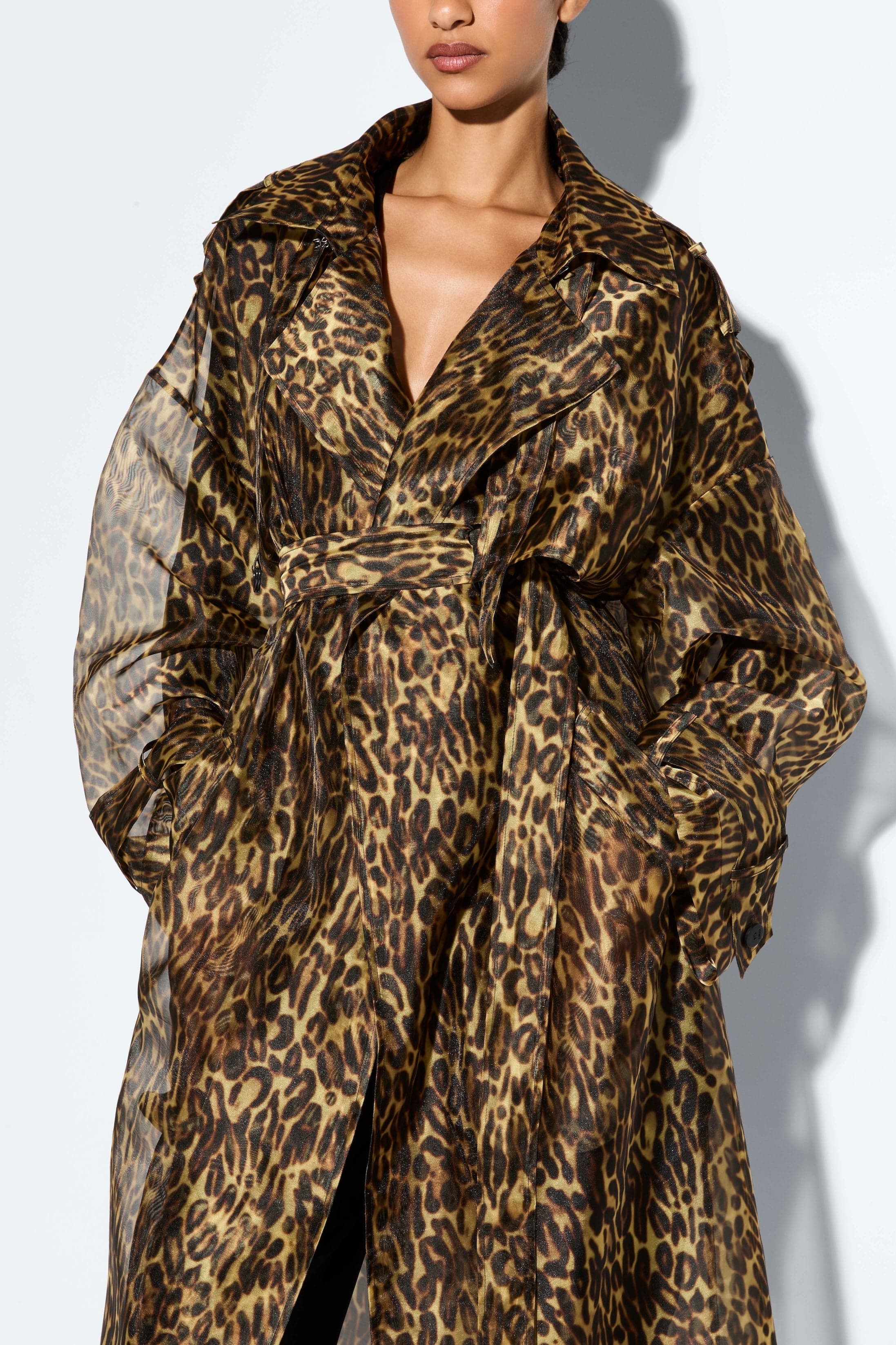 Organza Leopard Trench - 4