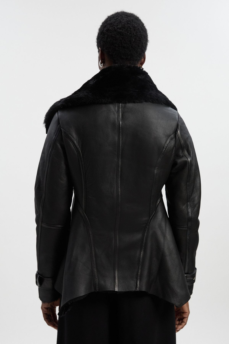 Shearling High Low Jacket 5