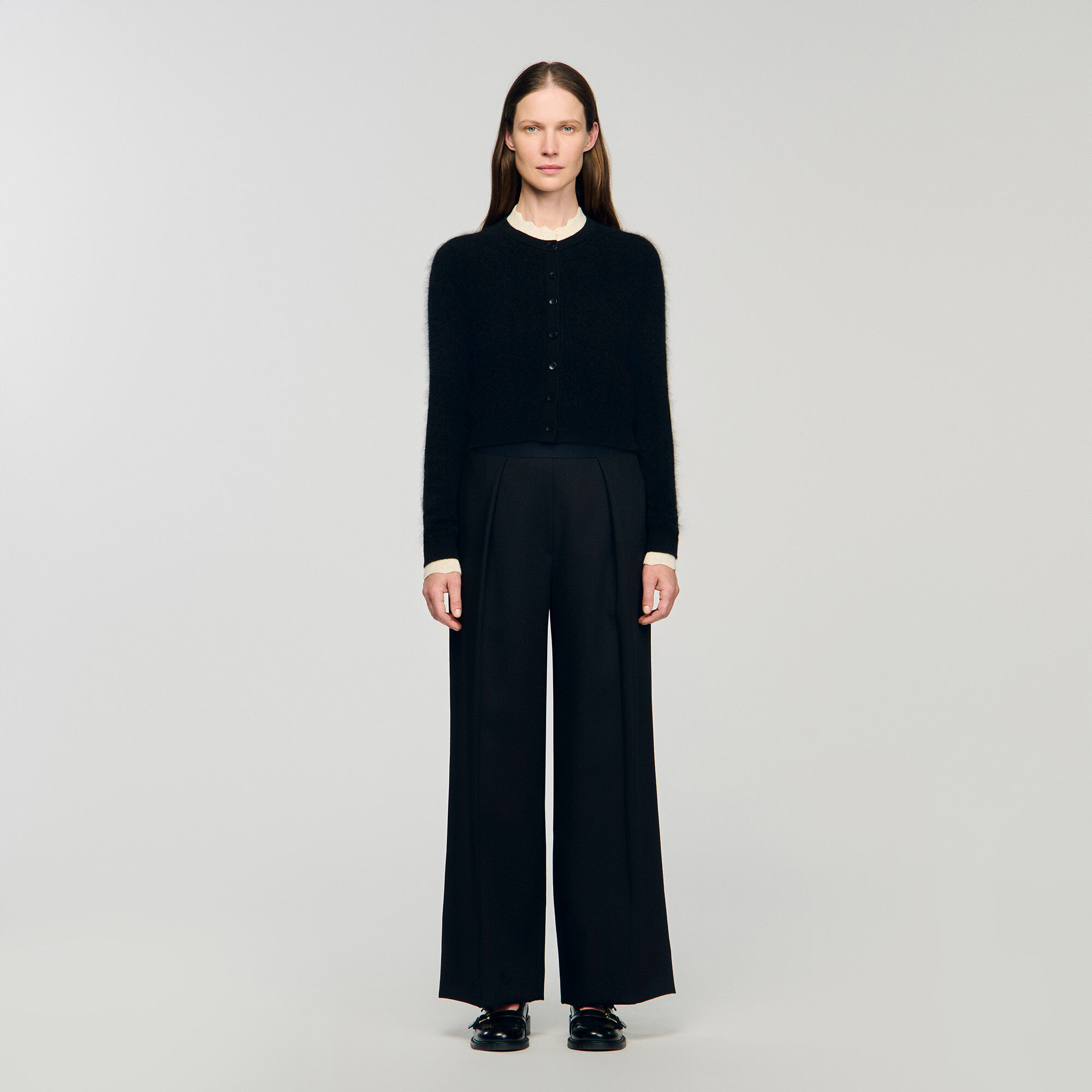 POINTELLE COLLAR CARDIGAN - 2