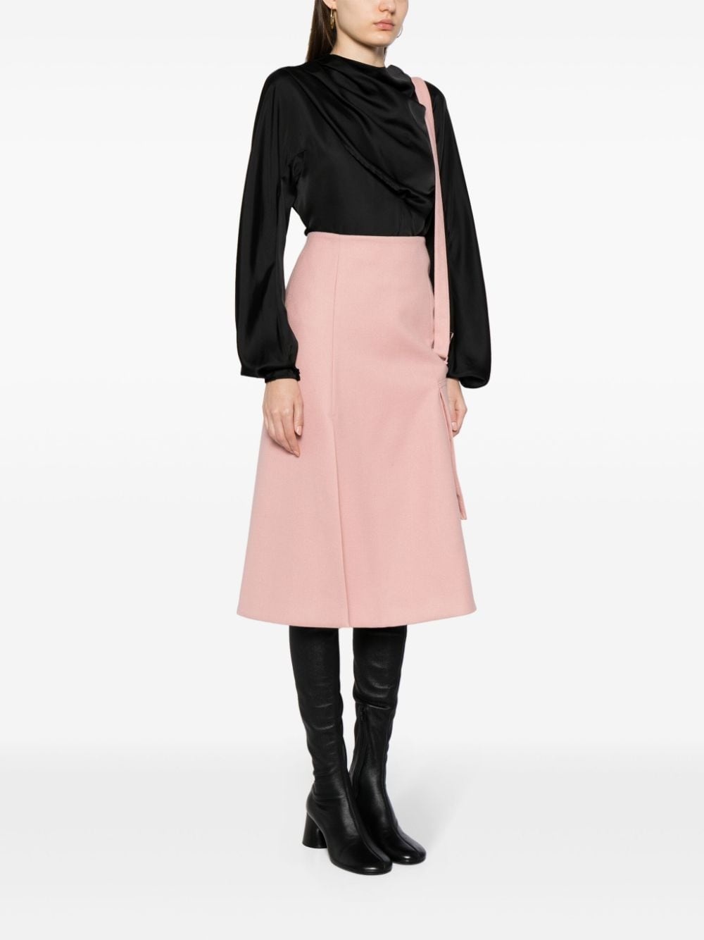 A-line wool midi skirt - 3