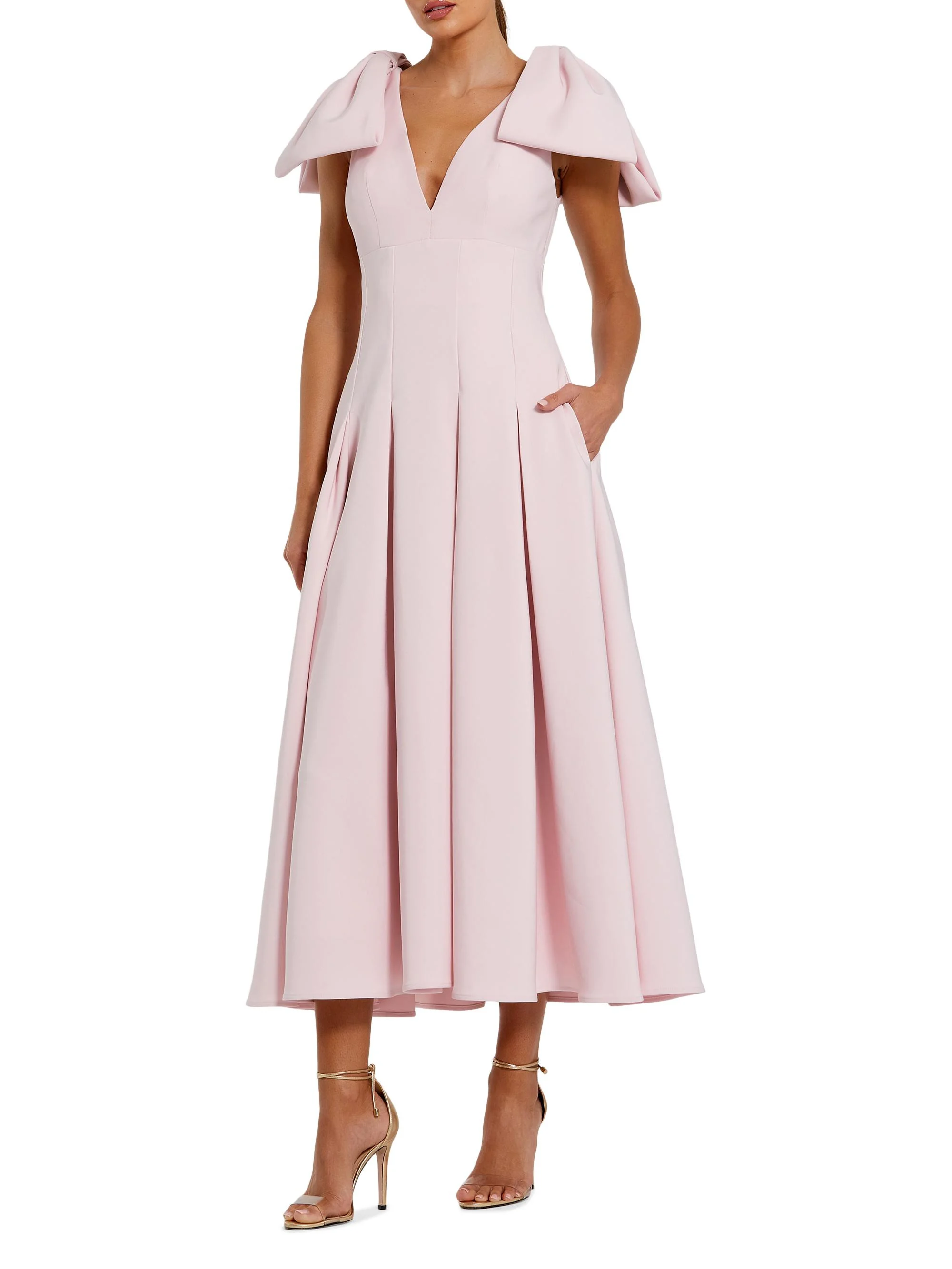 Women's Ieena Crêpe Bow-Strap A-Line Cocktail Dress - Blush - 1