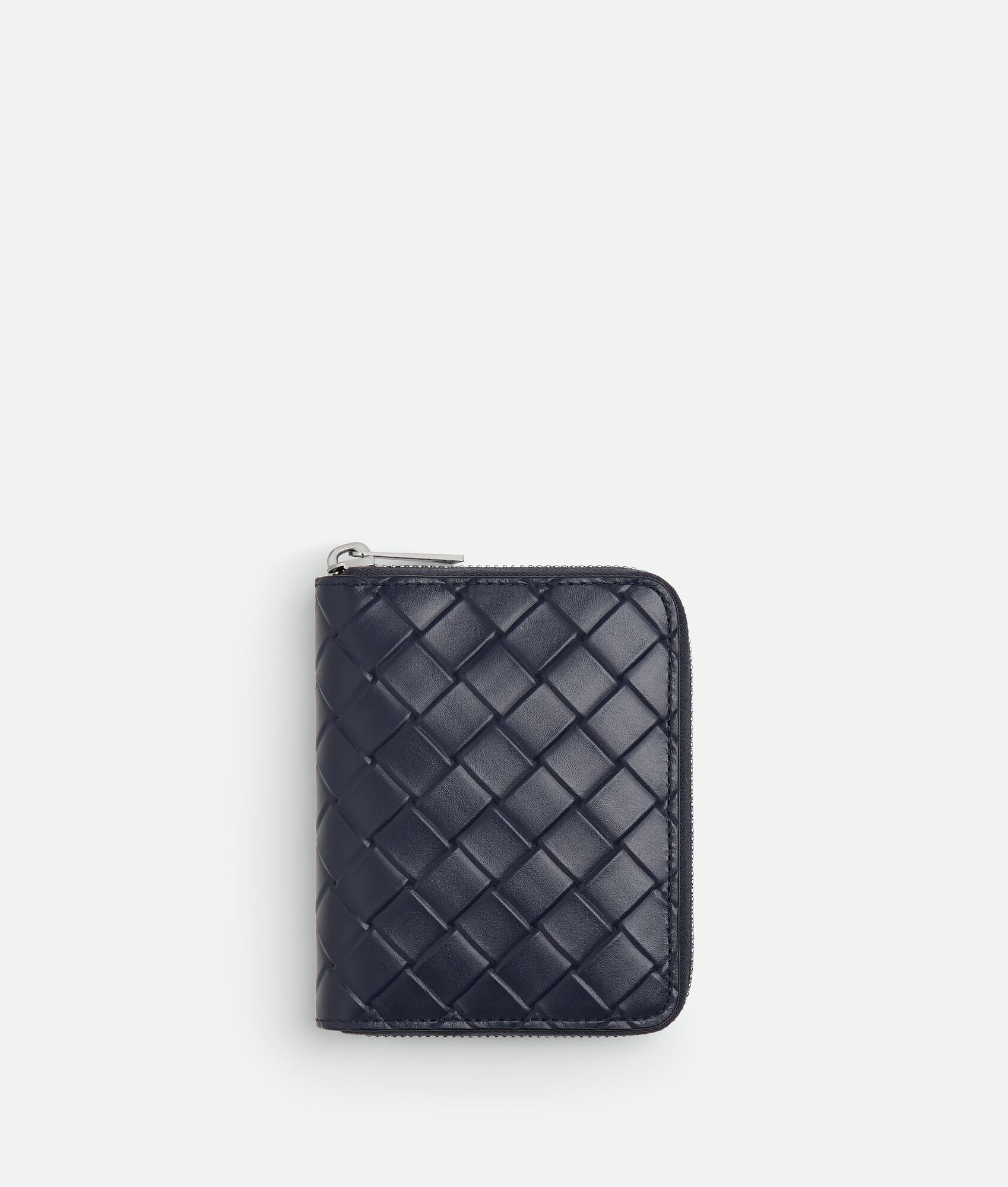 Intrecciato Stamp North/South Compact Zip Around Wallet - 1