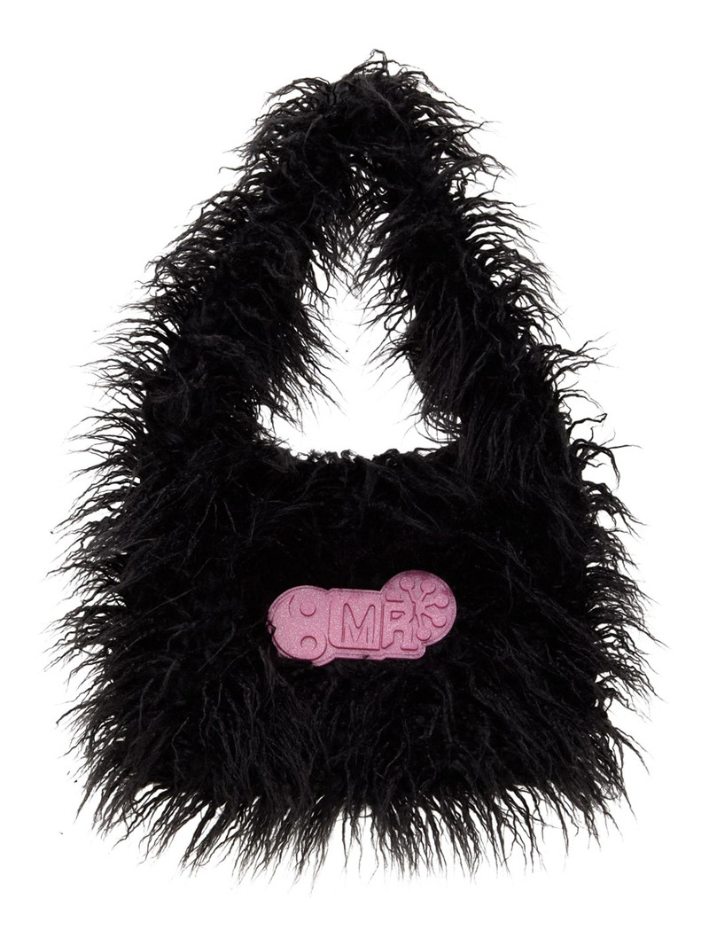 charm-detail faux-fur tote bag - 1
