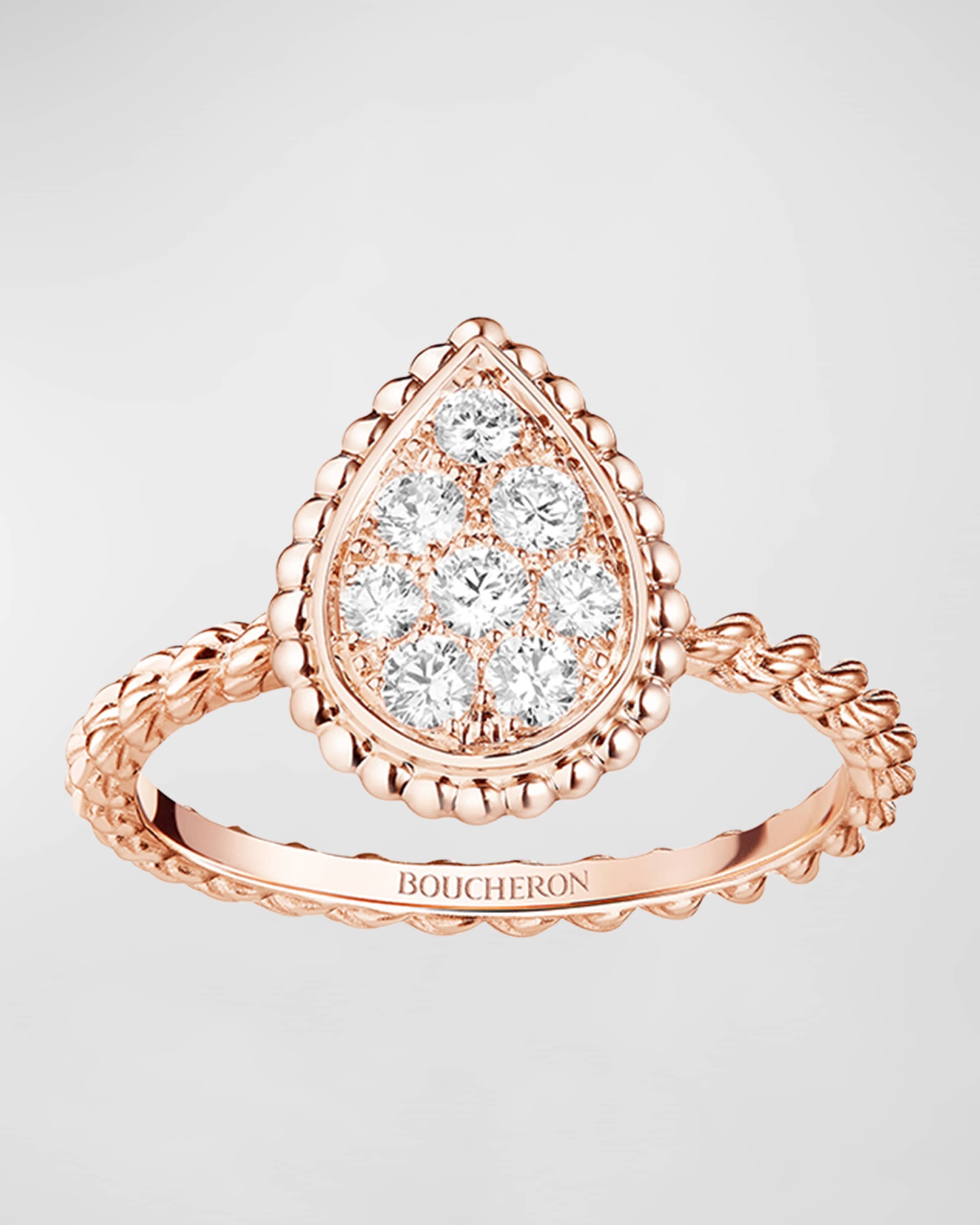 Pink Gold Serpent Boheme Diamond Ring, Size 53 - 1