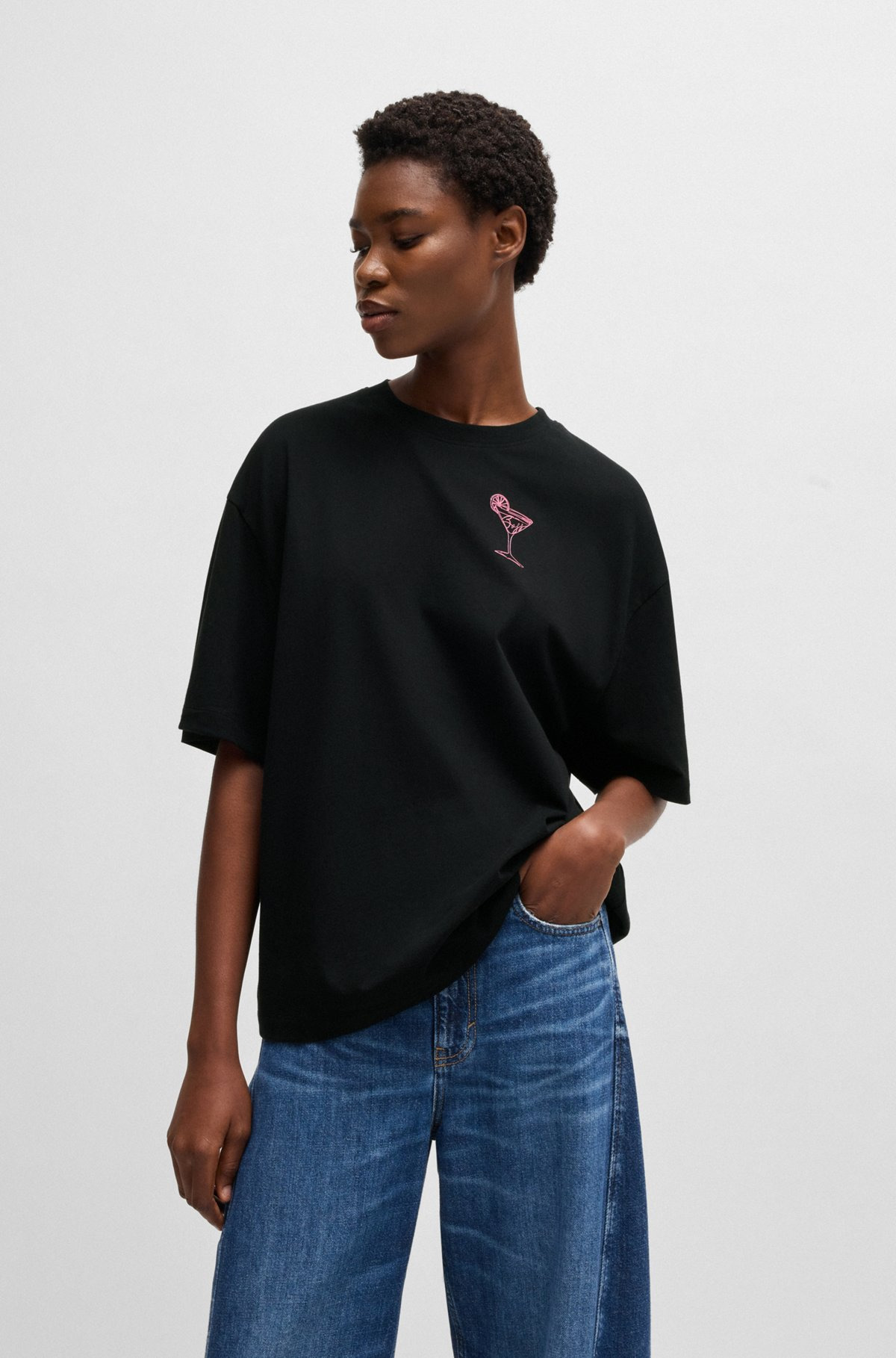 OVERSIZE T-SHIRT IN COTTON JERSEY WITH LOGO ARTWORK - 2