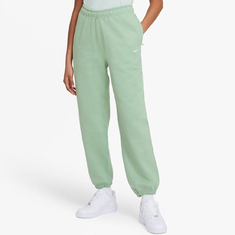 (WMNS) Nike Solo Swoosh Fleece Trousers 'Light Green' CW5565-006 - 3