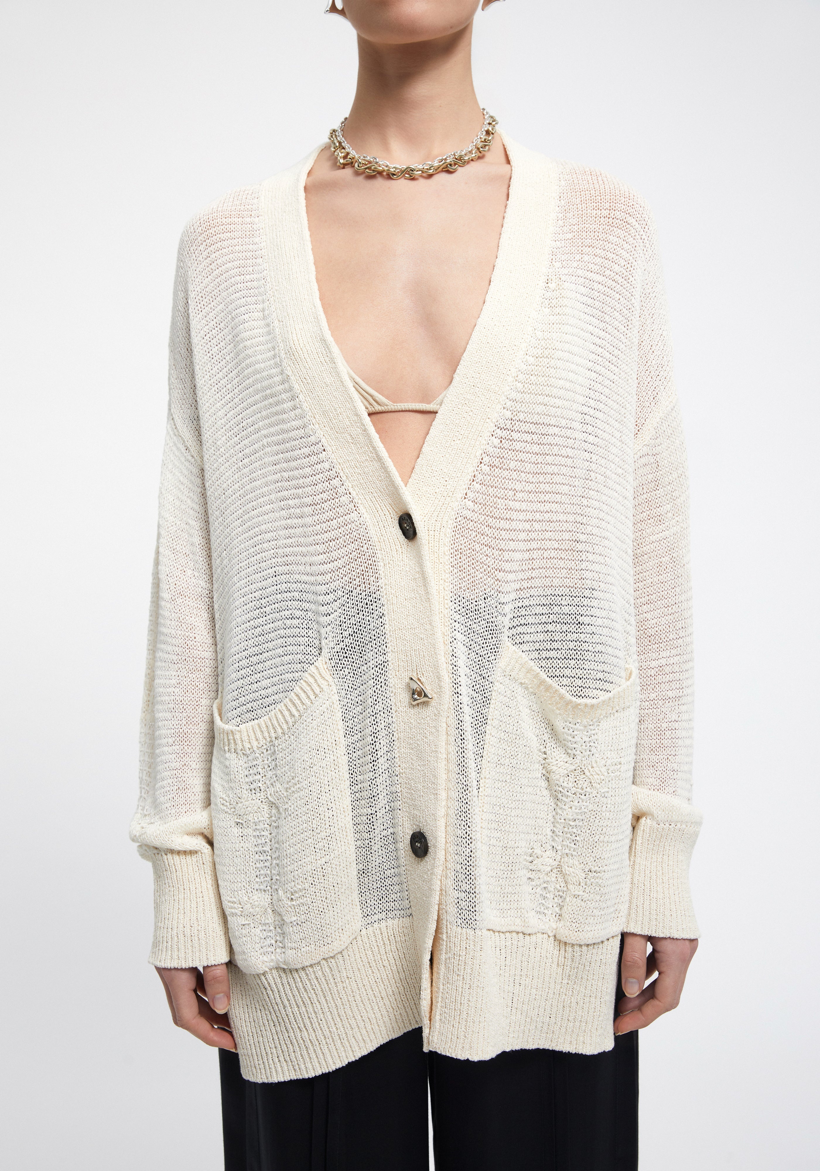 EVANS
Elongated cable knit cardigan - 2