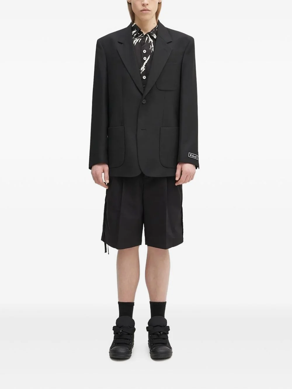 patch-pocket single-breasted blazer - 1