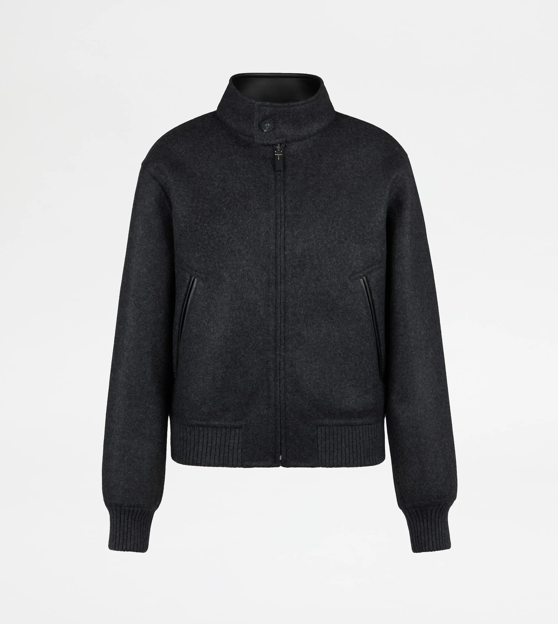 BOMBER JACKET IN DOUBLE CASHMERE - GREY - 1