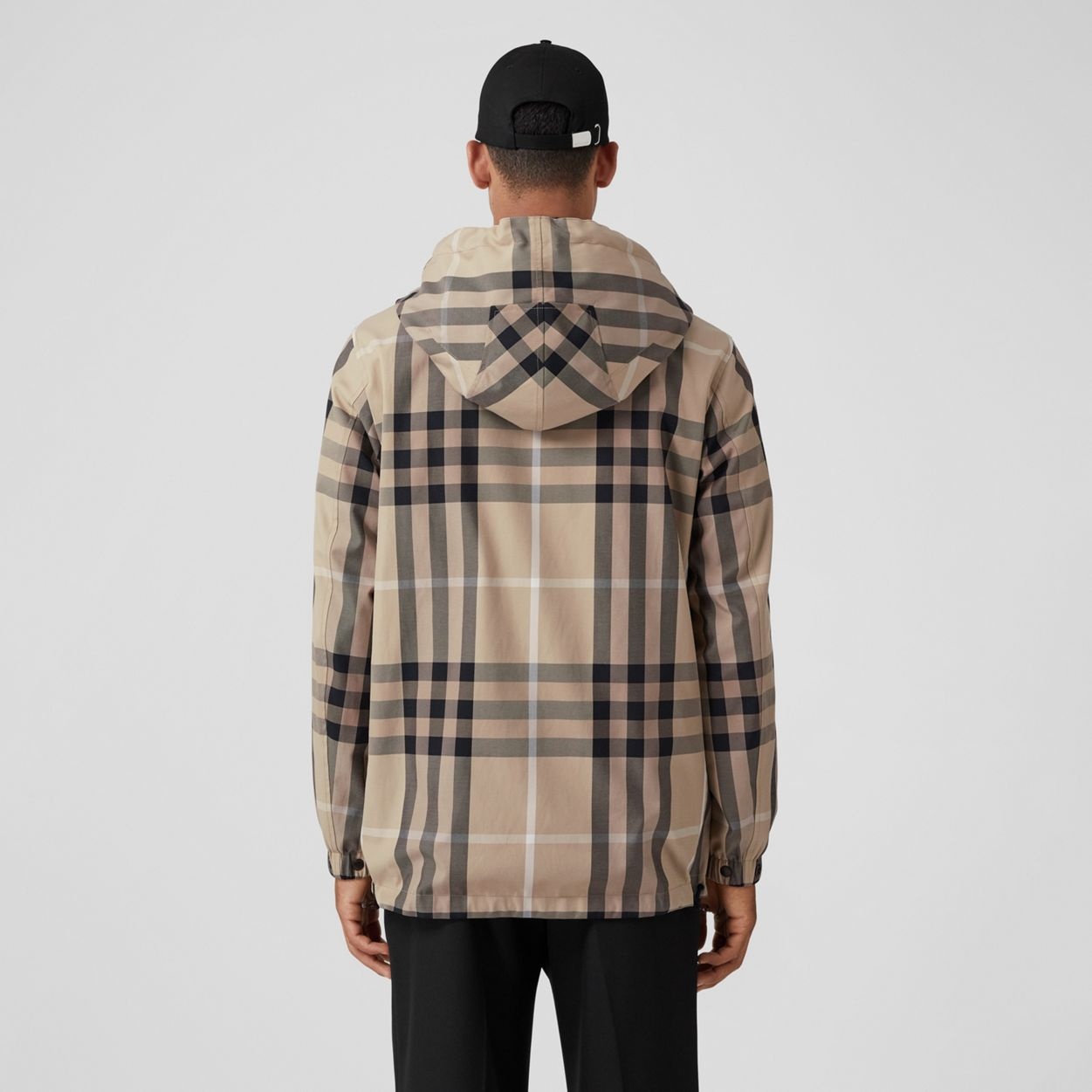 Reversible Check Cotton Blend Hooded Jacket - 4