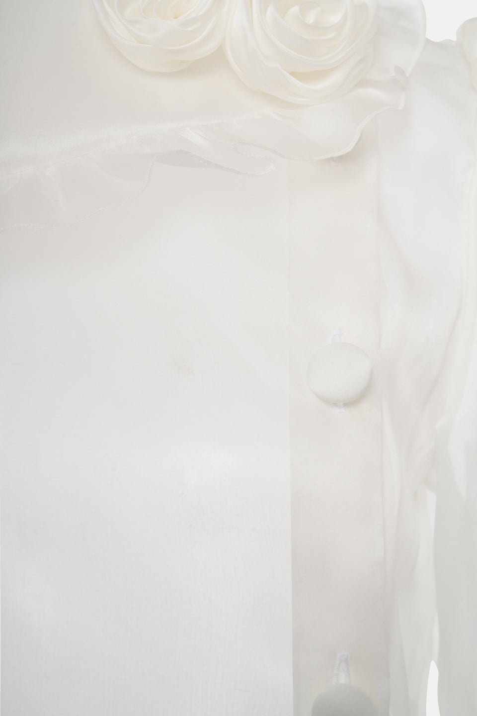 SILK ORGANZA BLOUSE WITH ROSE DETAILS - 3