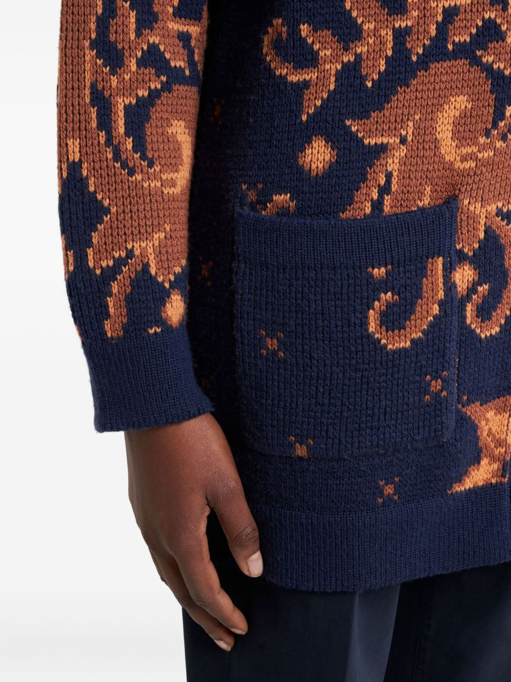 wool jacquard cardigan - 4