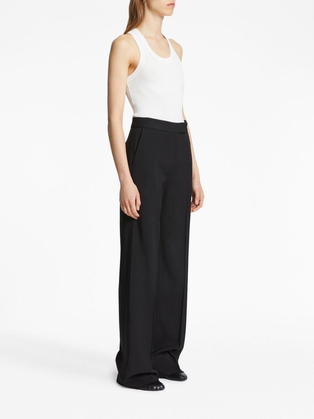 crepe pressed-crease tailored trousers - 3