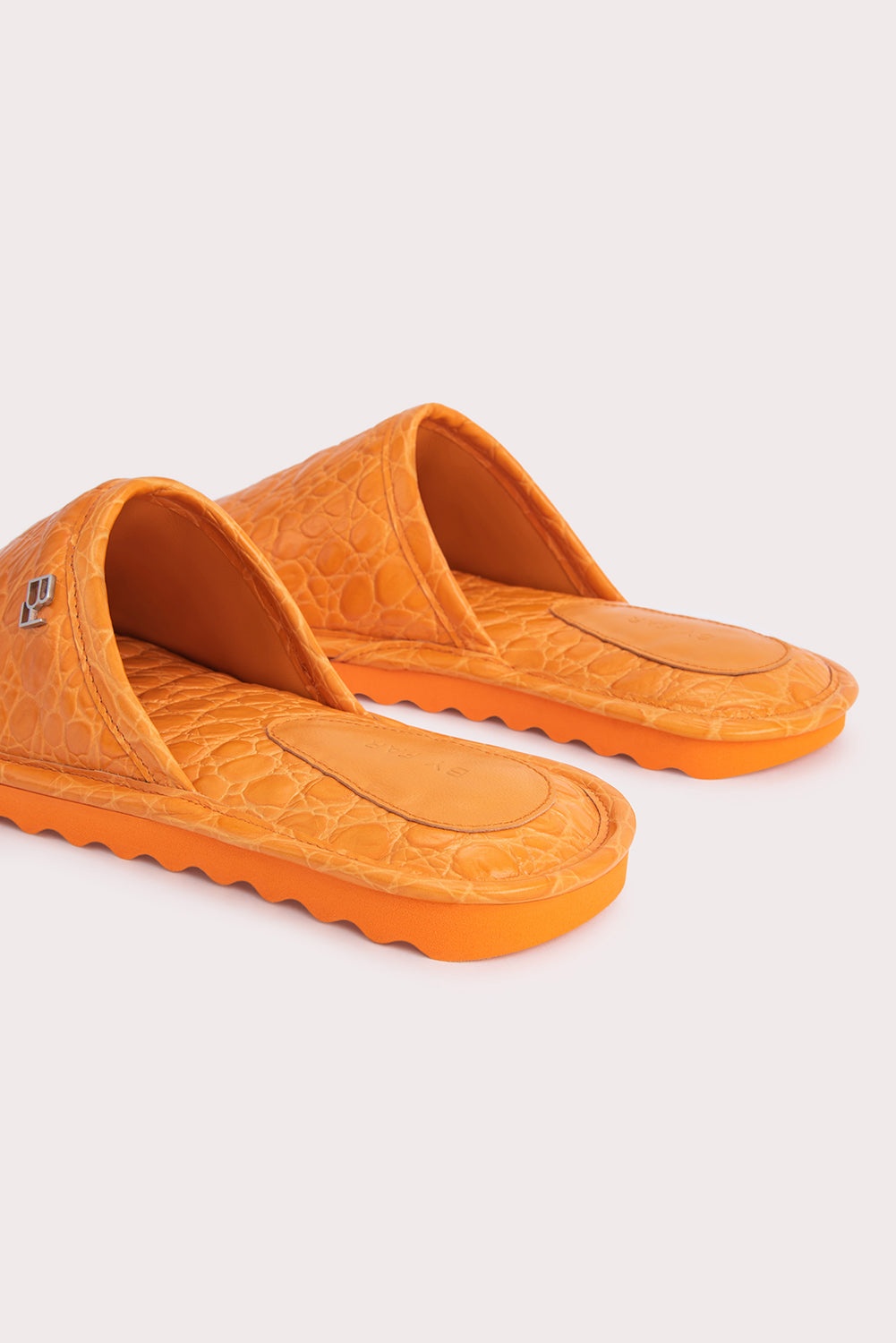 Larry Orange Circular Croco Embossed Leather - 6