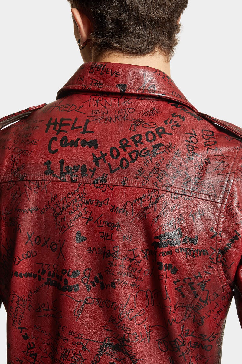 GRAFFITI LEATHER JACKET - 6