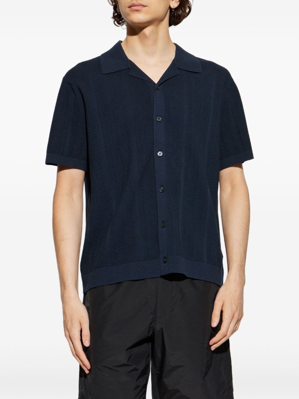 textured short-sleeve cardigan - 3