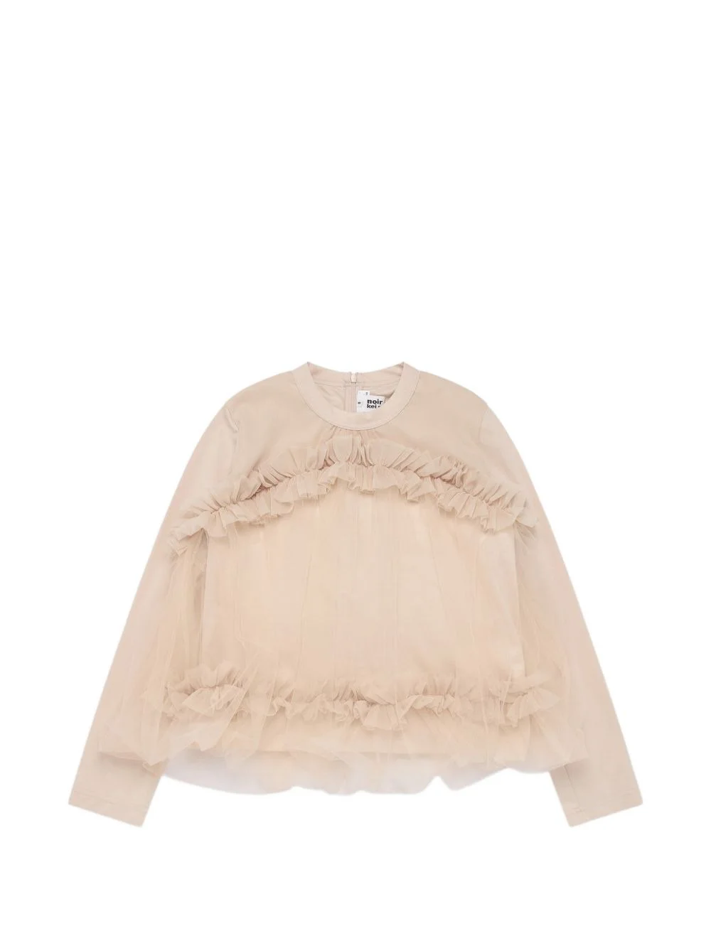 ruffled tulle-panelled top - 1