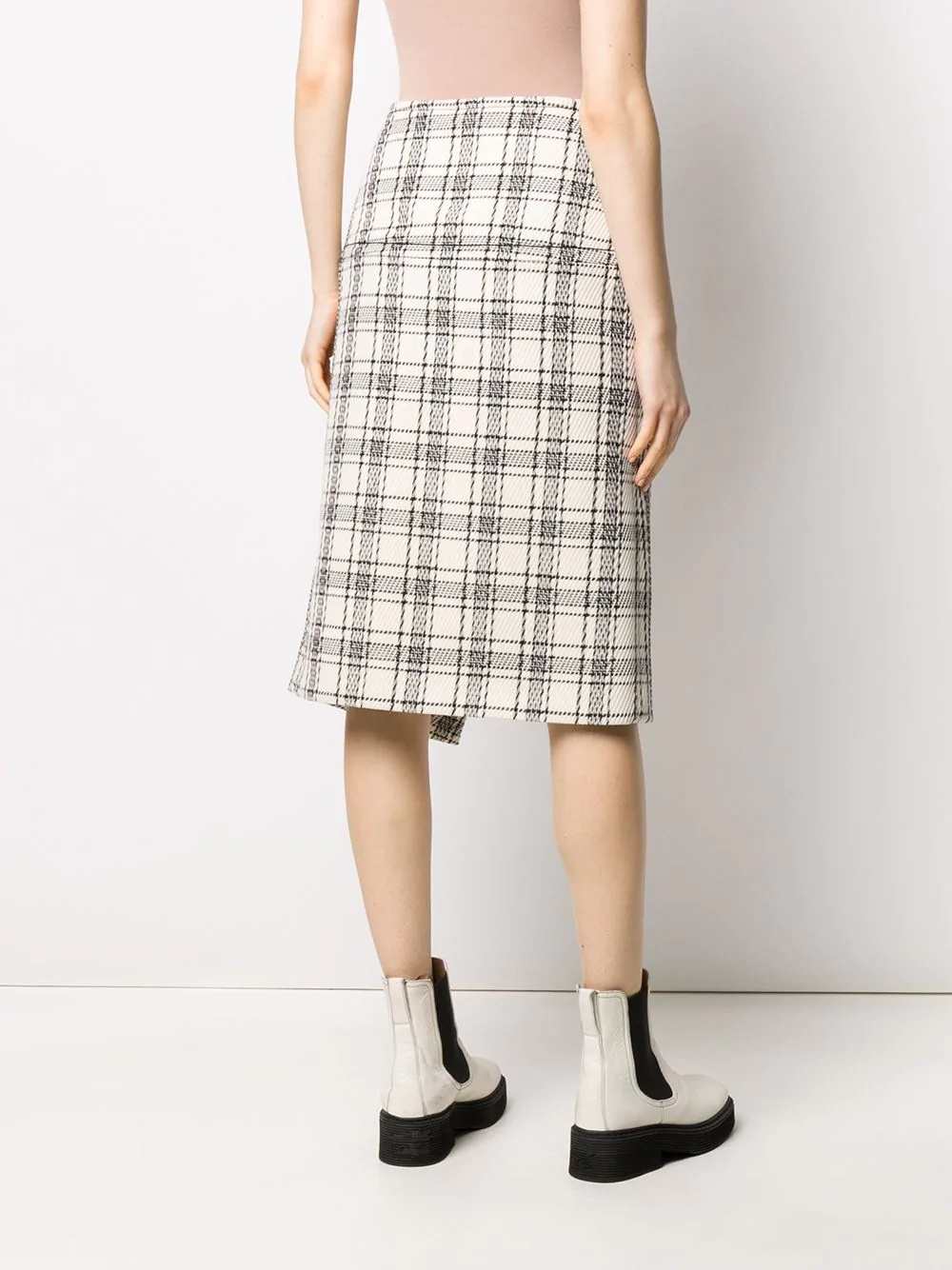 checked asymmetric skirt - 4