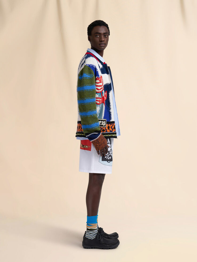WHITE POPLIN BERMUDA SHORTS - 5