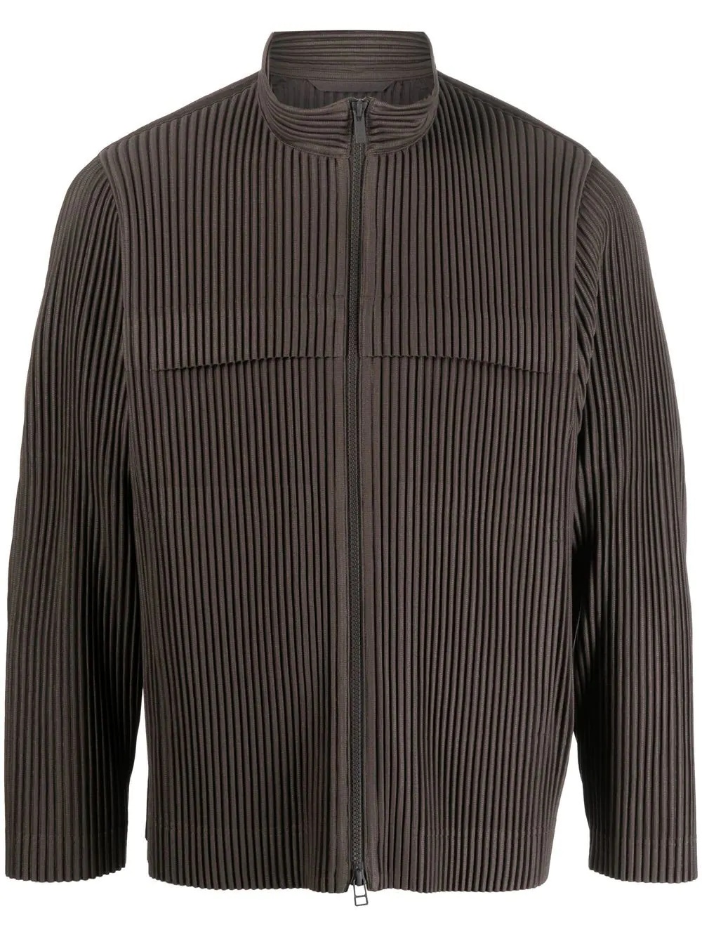 pleated zip-up jacket - 1