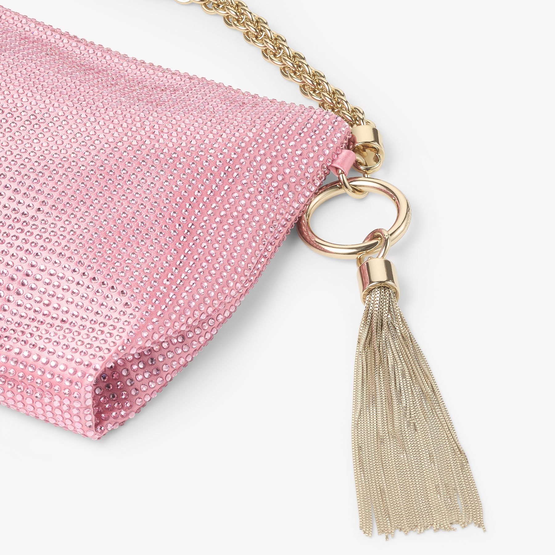 Callie
Candy Pink Satin Crystal Clutch Bag - 4