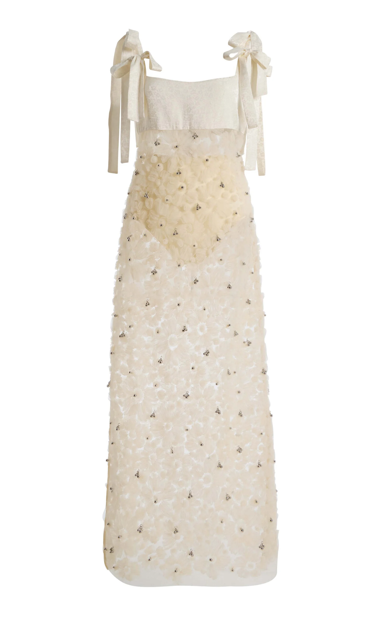 Tallula Floral-Appliquéd Tulle Midi Dress white - 1