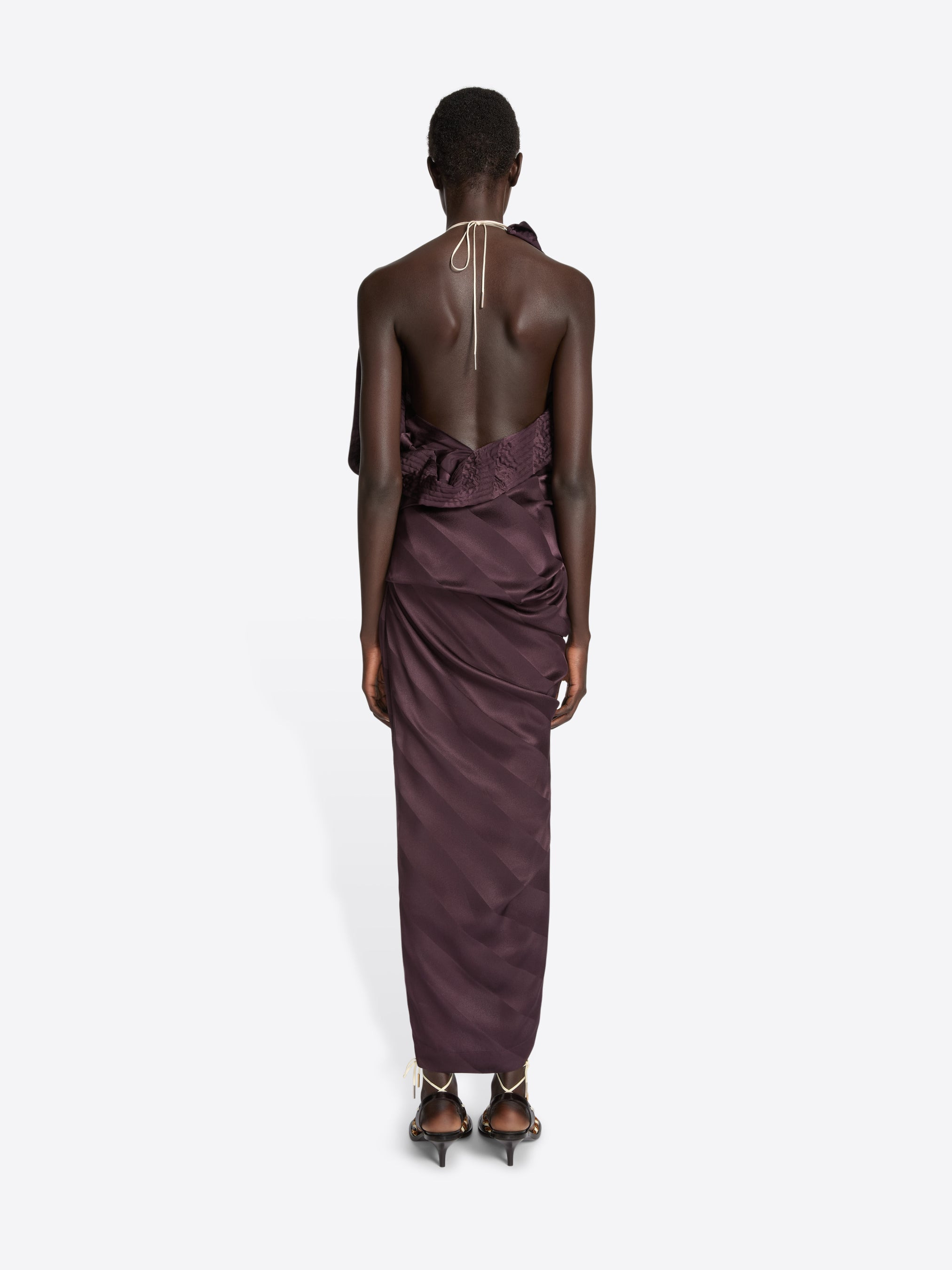 DRAPED SILK DRESS - 4